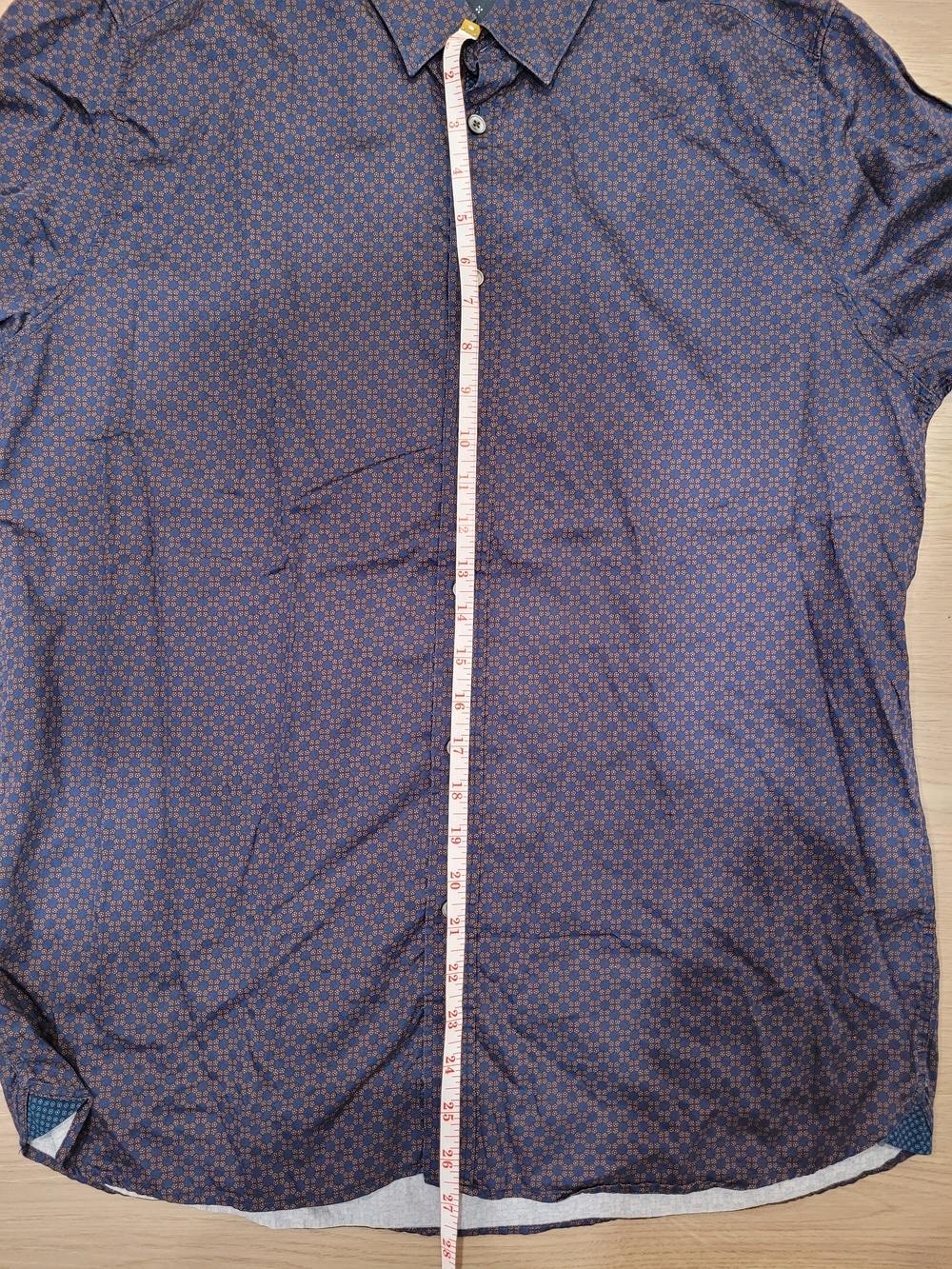 Ted Baker Men's Navy Geometric Button-Up Shirt - Picture 5 of 7